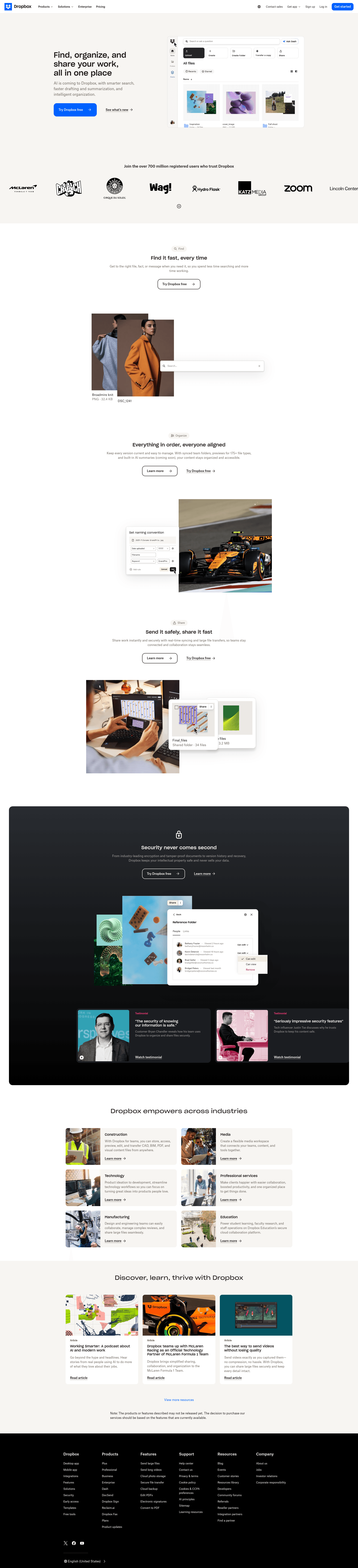 Dropbox website