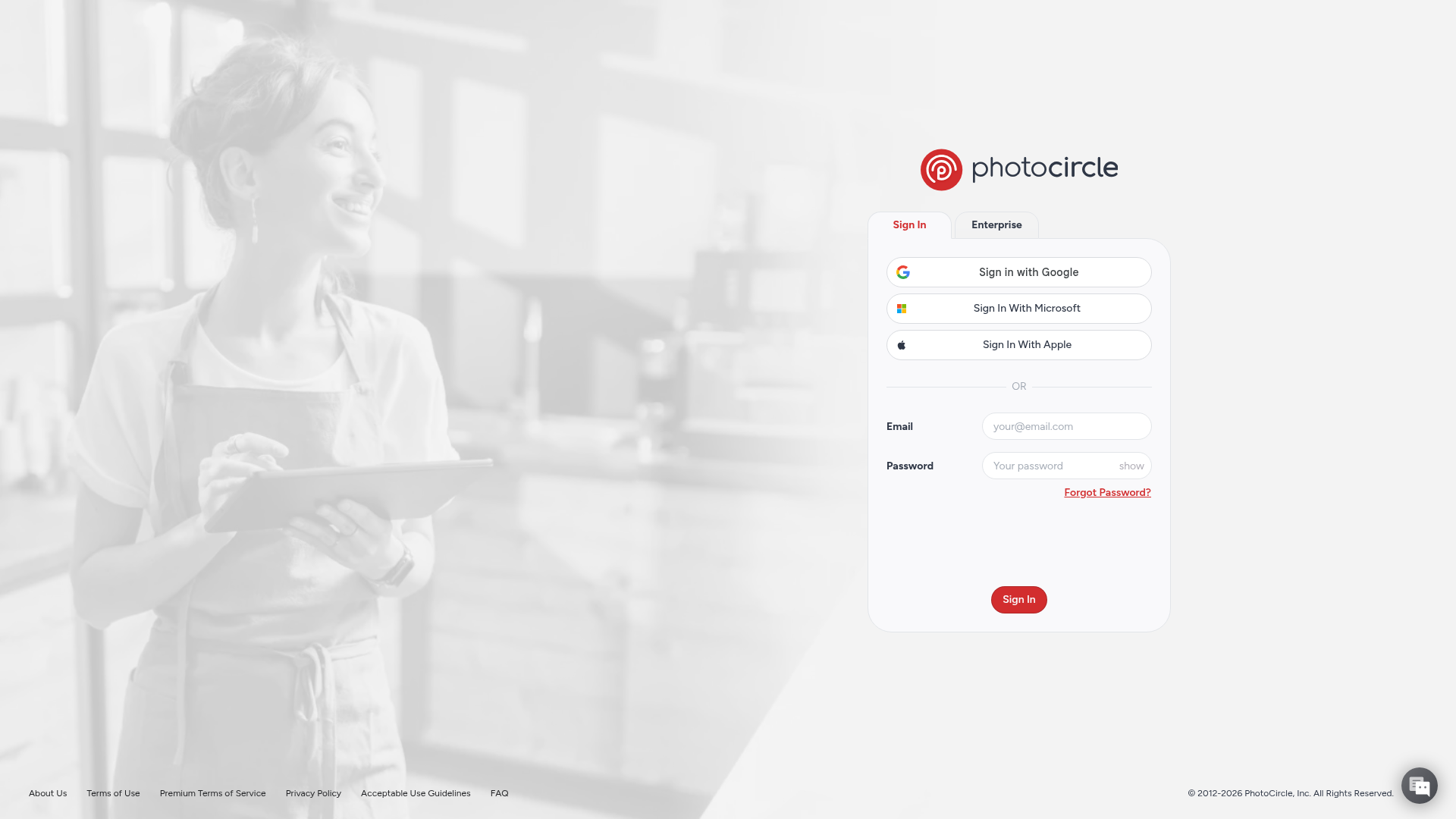PhotoCircle website