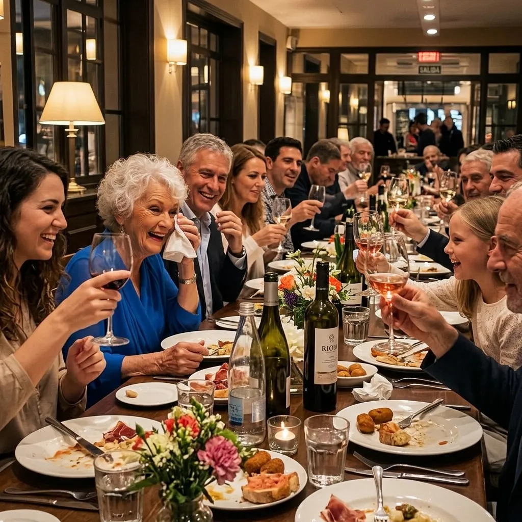Pareja e invitados celebrando un aniversario especial