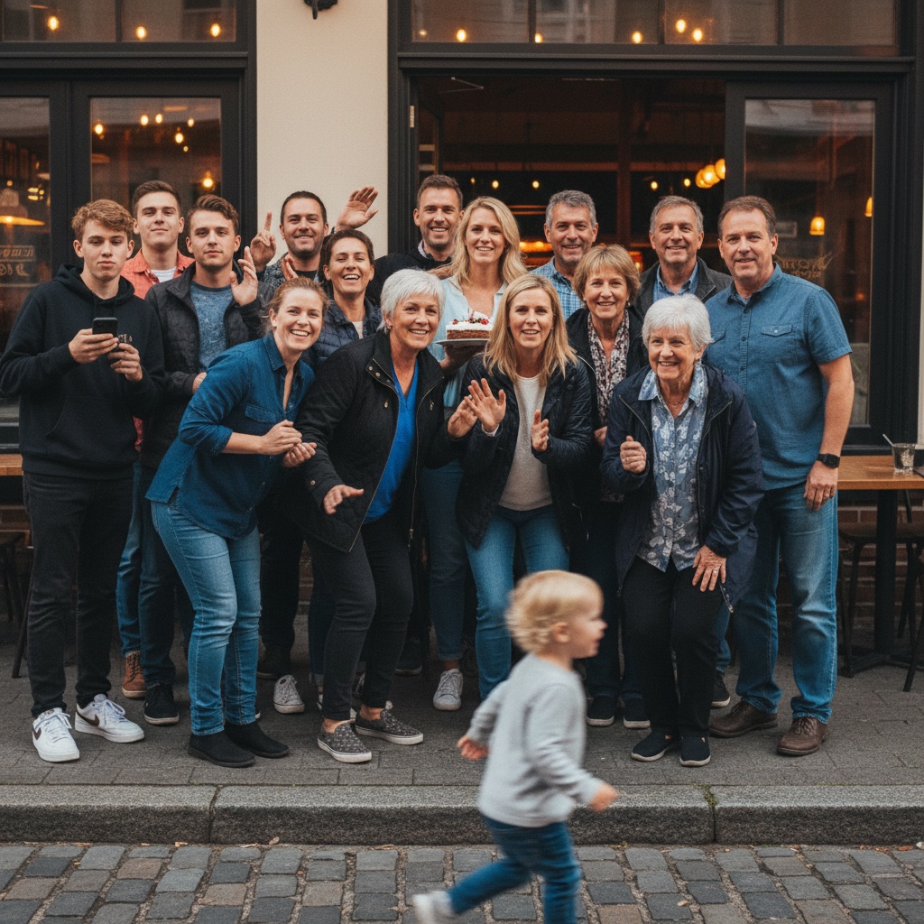 Milestone anniversary party moment captured by guests