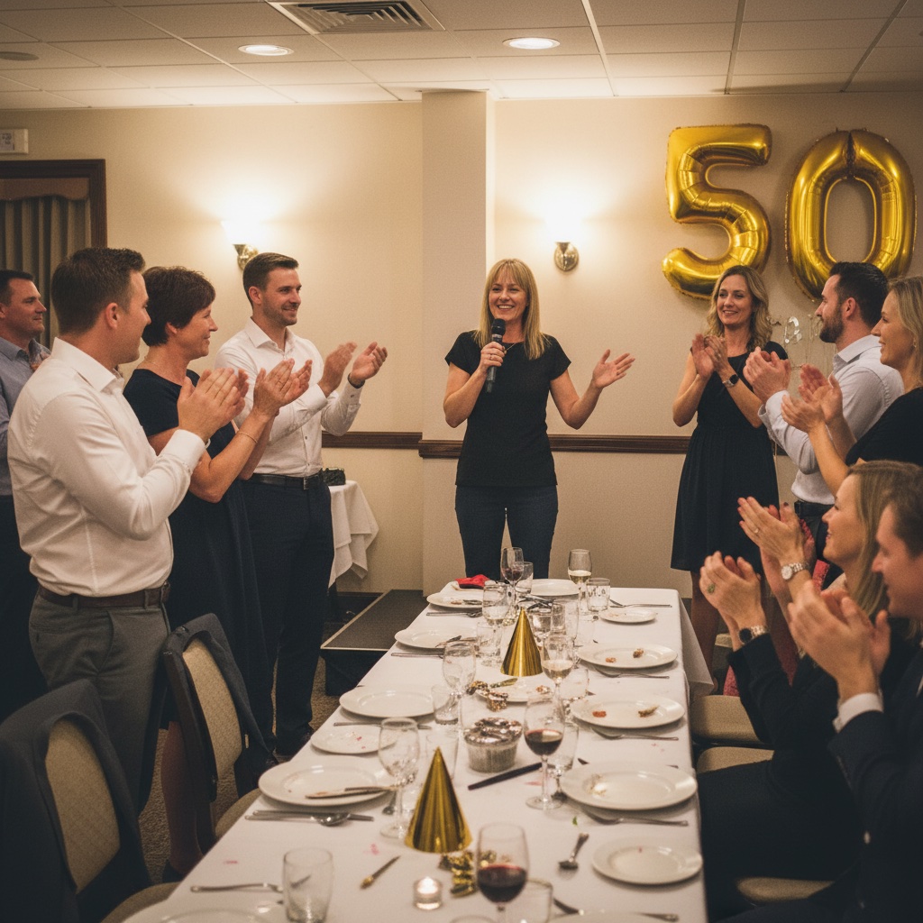 Family and friends gathered for birthday party photos