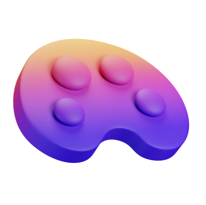 3D colour palette illustration
