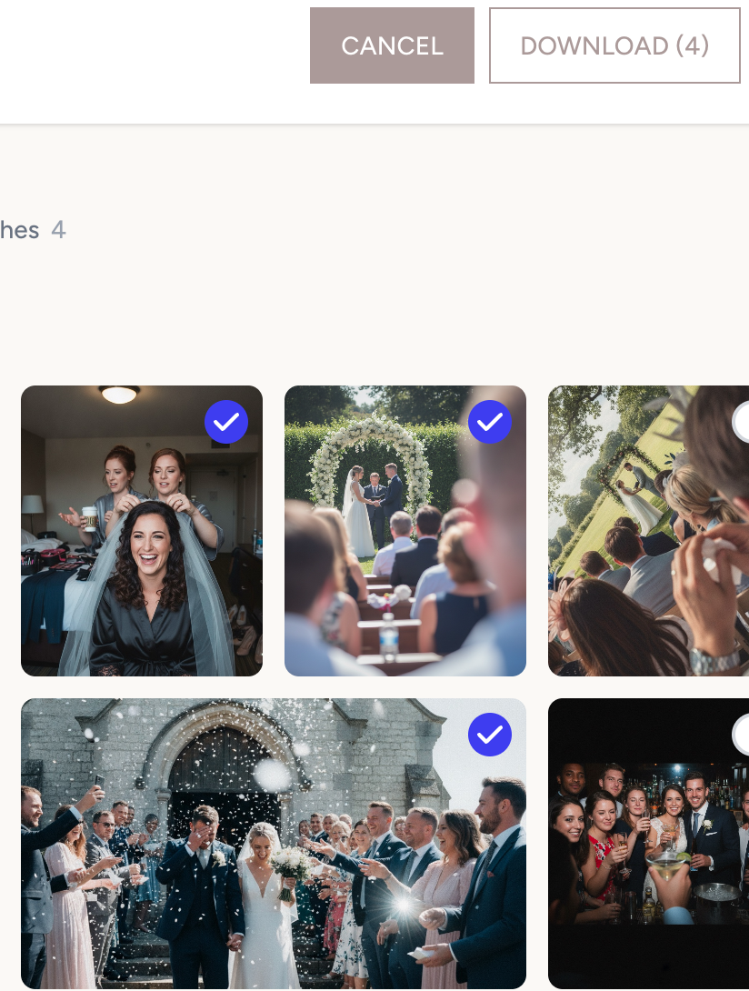 Selected gallery photos with the Download action visible