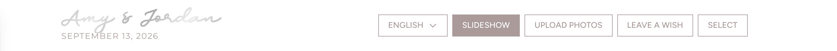 The gallery header with English set as the primary language