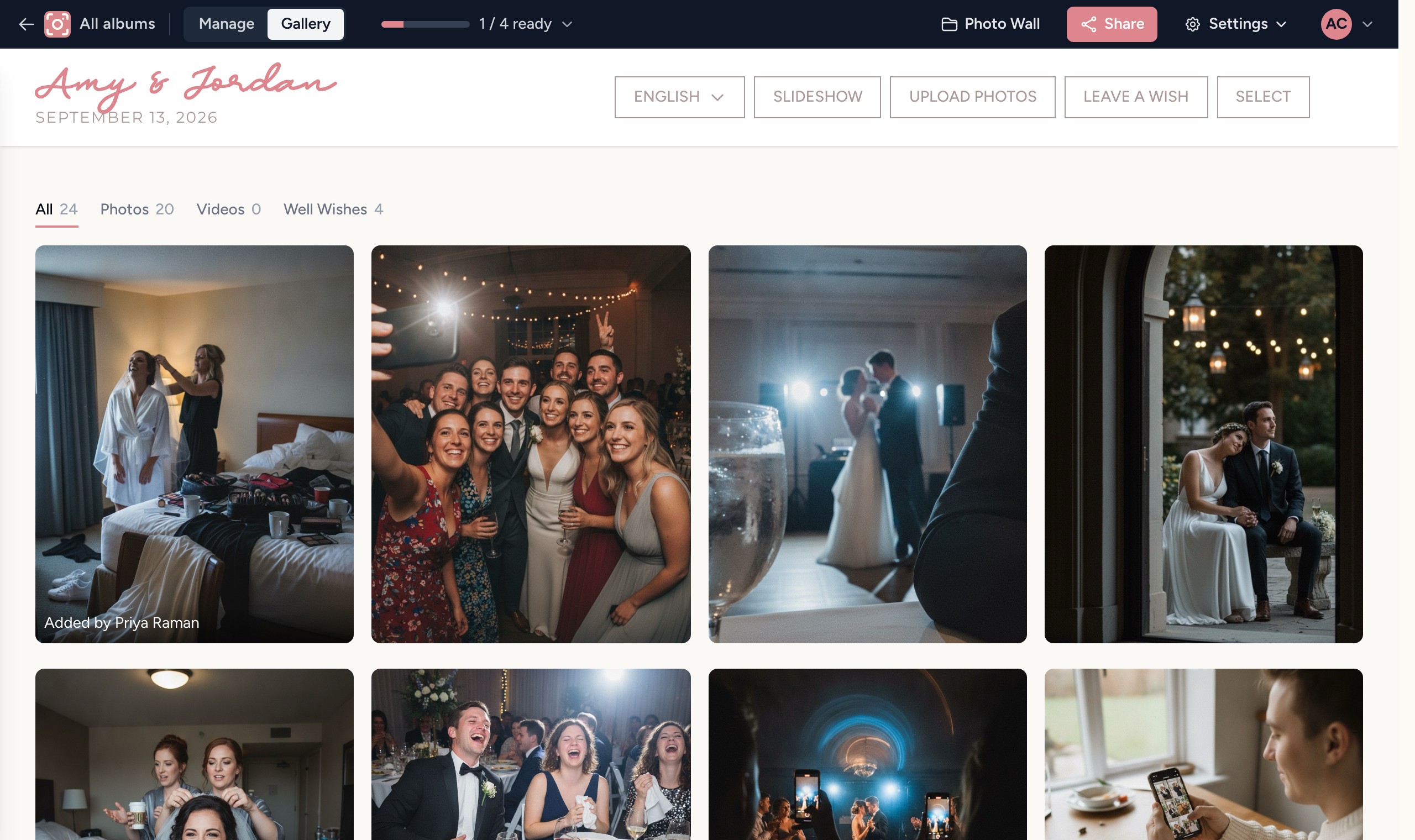An event gallery displayed in the Masonry layout