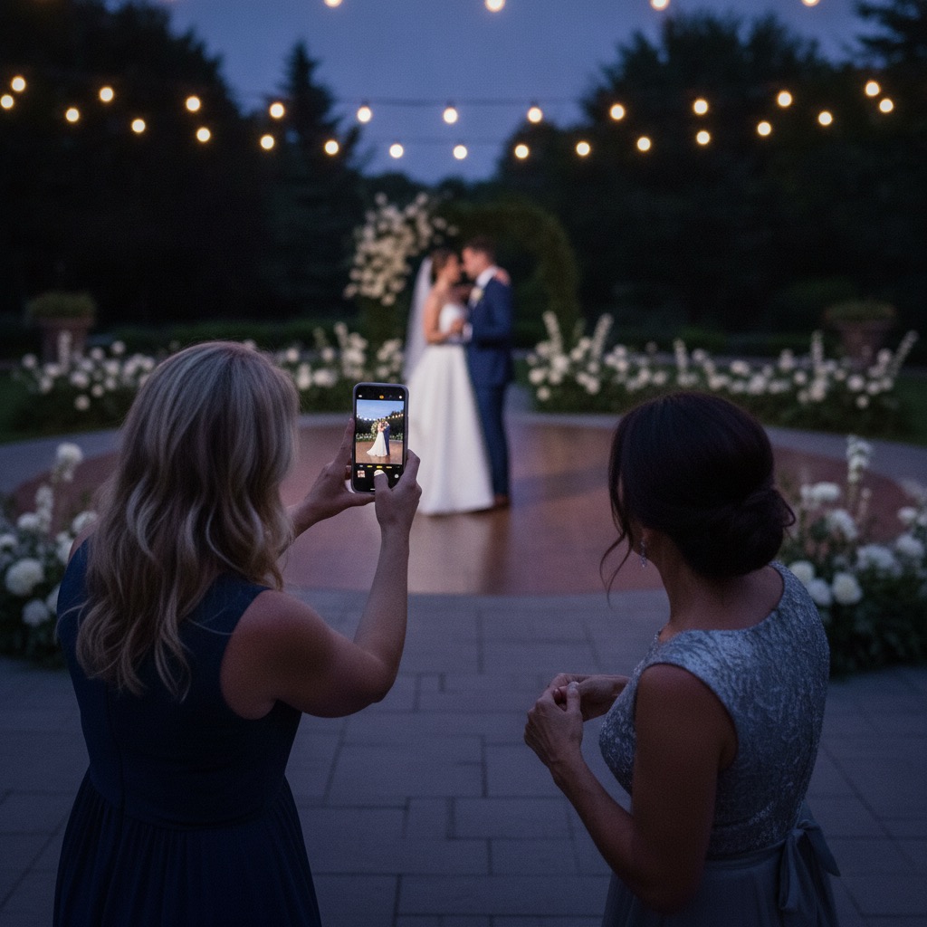 Guest scanning a QR code to upload event photos