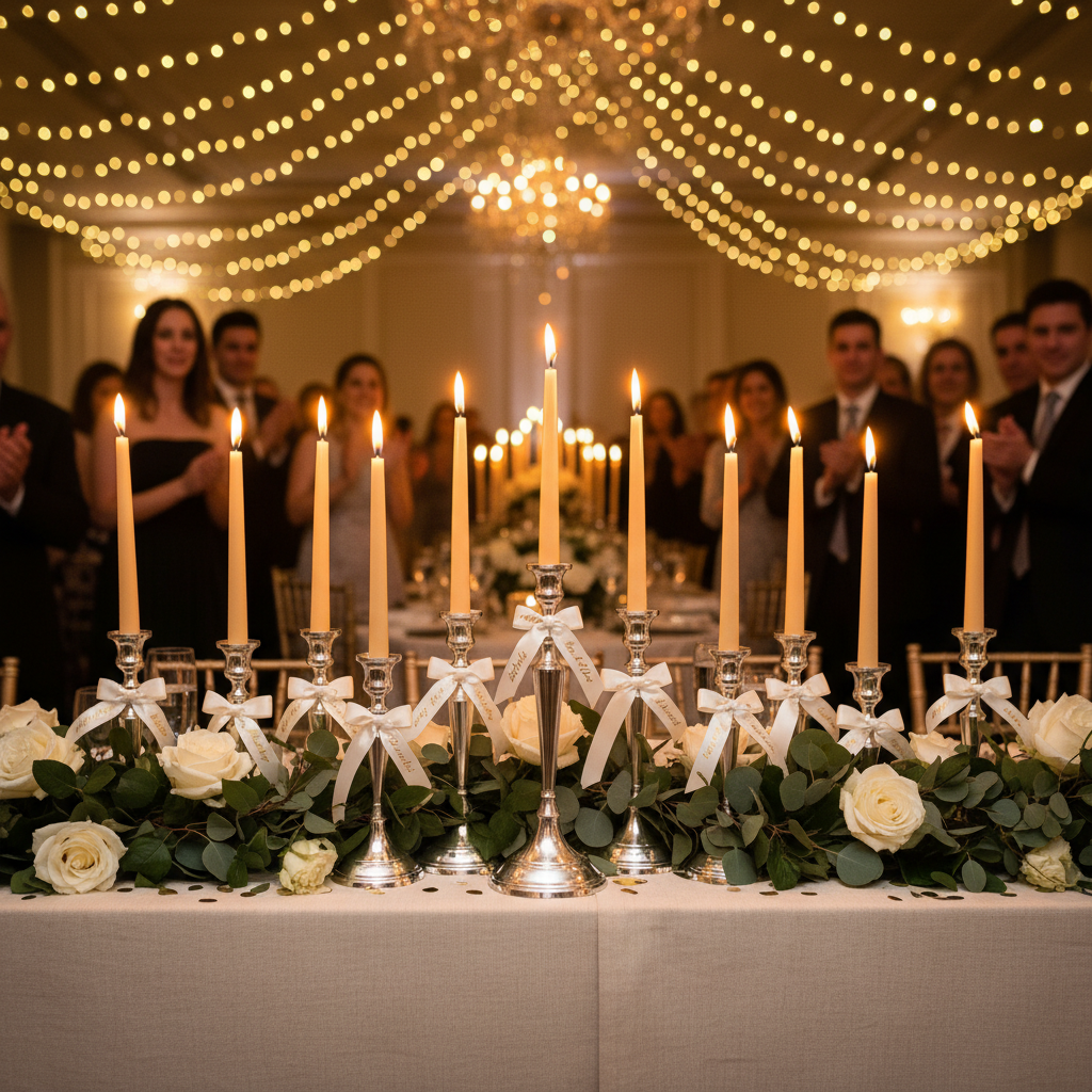 Candle lighting ceremony at the bar mitzvah reception
